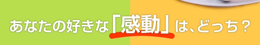 あなたの好きな「感動」は、どっち？