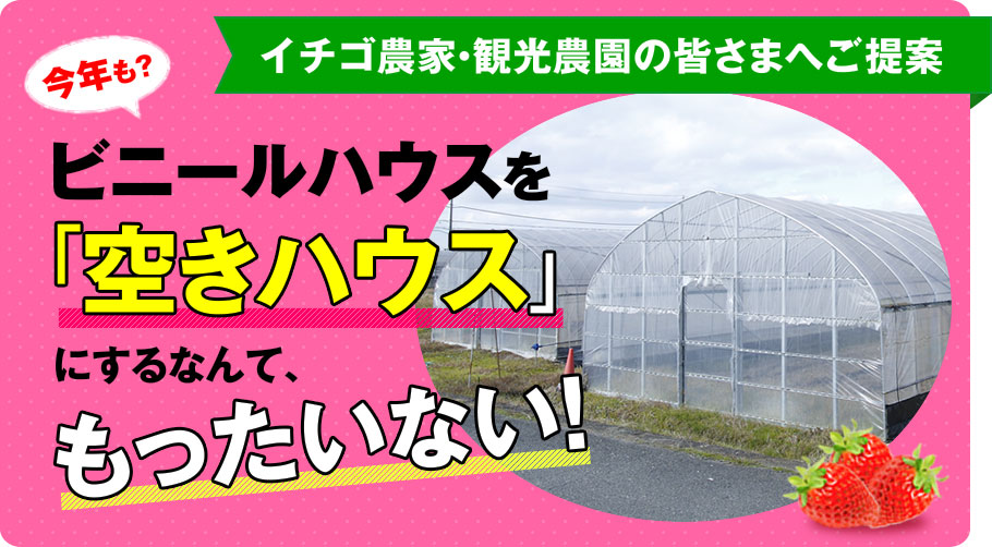 ビニールハウスを『空きハウス』にするなんて、もったいない！